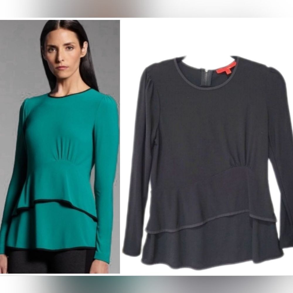 Narciso Rodriguez Black Long Sleeve Top Sz M
